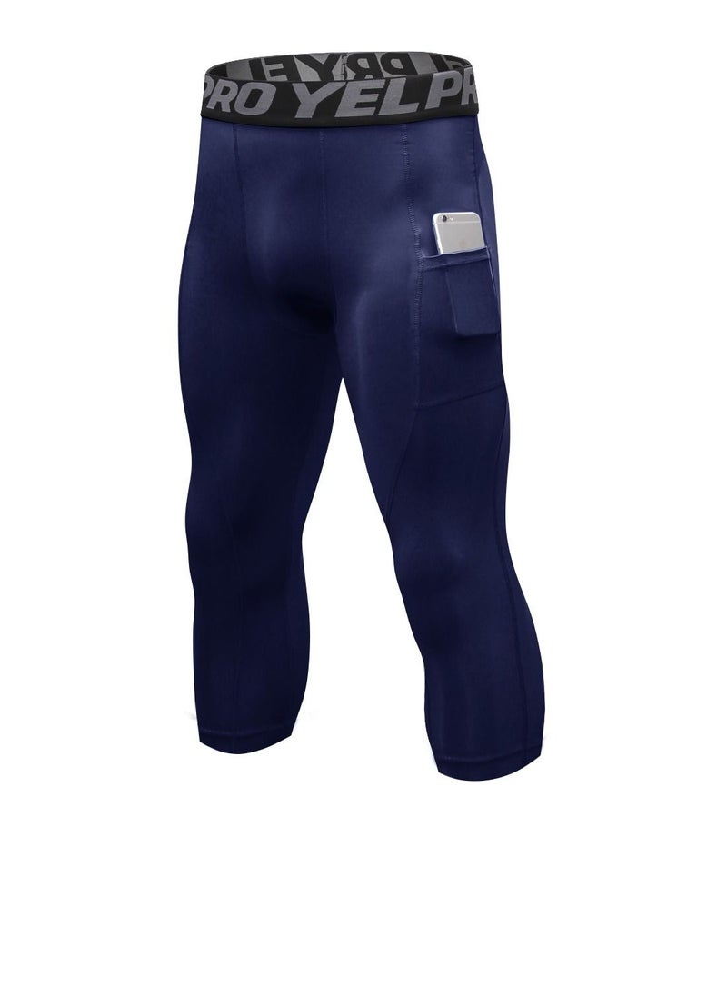 Loquat Men Quick Dry Breathable Elastic Running Trousers Blue Blue Dark Blue  - Image 1