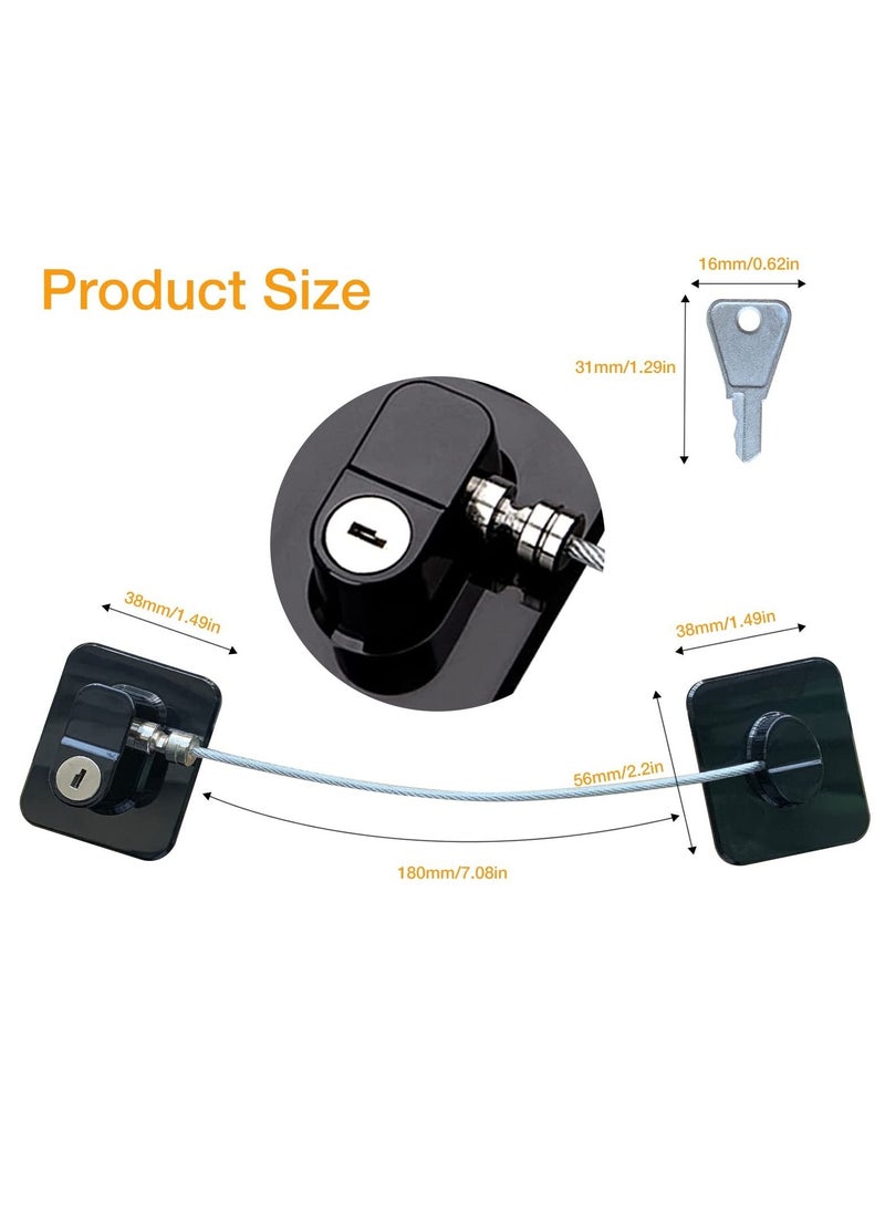 Y&D Window Door Lock Cable Restrictor with Keys, Baby Child Safety Locks, Anti-Theft Security Lock, Protection Buckle Catch Wire for Home  - Image 3