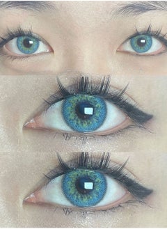 Unibling Himalaya Blue Ice In Vein Yearly Colored Contact Lenses, Unisex Cosmetic Contact Lenses, Enlargement Collection, Light Blue, With Case  - Image 4