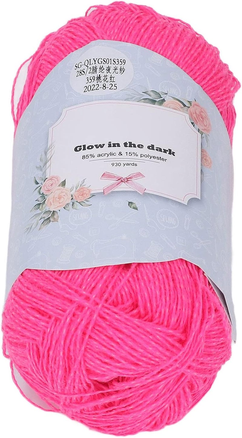 Luminous Knitting Yarn, Red Acrylic, 3 Rolls - Glowing Effect, Soft Fadeless Material, Perfect for DIY Clothes and Accessories - Image 5