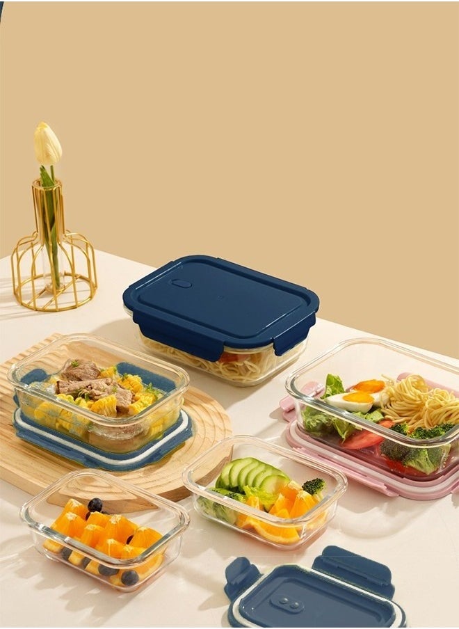 Trendify - 6 Pack Glass Meal Prep Containers With Leakproof Locking Lids Glass Food Storage Containers, 2 Large Size (1200ml) * 2  Medium (800ml) * 2 Small (500ml) - Image 1
