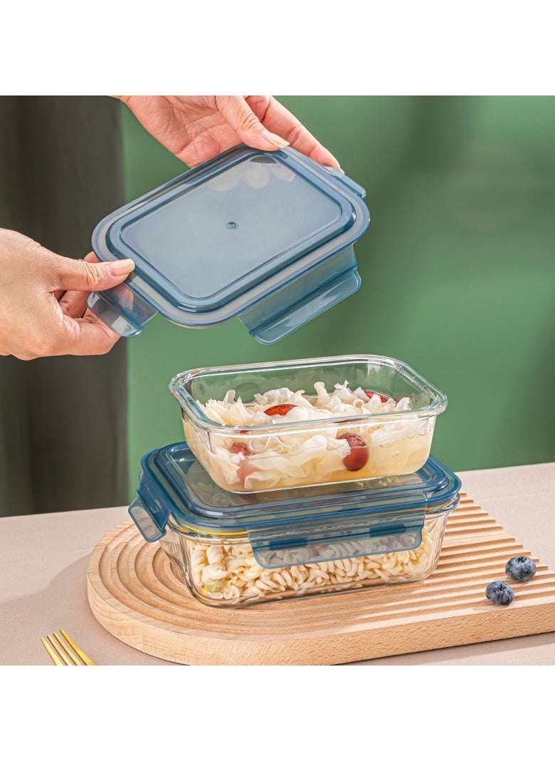 Trendify - 6 Pack Glass Meal Prep Containers With Leakproof Locking Lids Glass Food Storage Containers, 2 Large Size (1200ml) * 2  Medium (800ml) * 2 Small (500ml) - Image 1
