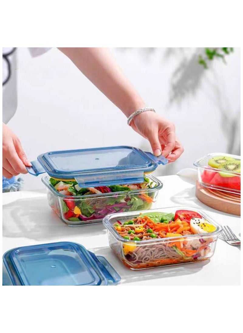 Trendify - 6 Pack Glass Meal Prep Containers With Leakproof Locking Lids Glass Food Storage Containers, 2 Large Size (1200ml) * 2  Medium (800ml) * 2 Small (500ml) - Image 1
