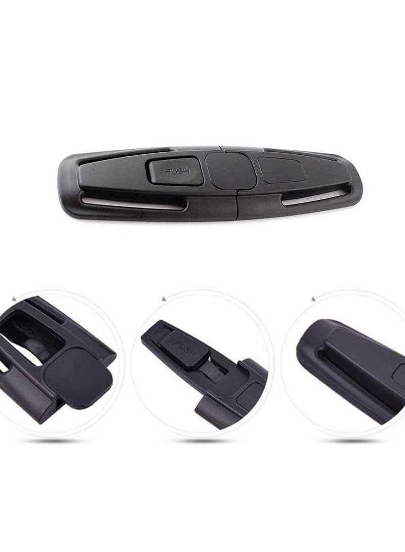 SYOSI Car Safety Seat Strap Belt Lock Baby Child Harness Chest Clip Safe Buckle Black 2Pcs - Image 5