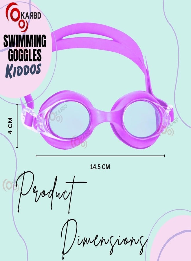 KARBD Swimming Goggles Kids Size with Anti Fog UV Protection Glasses - Kiddos, Purple Solid - Image 3