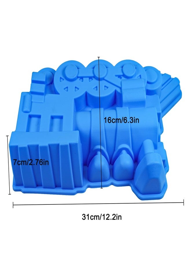 PhantomSky Locomotive Train Silicone Cake Pan Non-Stick Cake Mold Cake Baking Tray Pizza Tray Baking pan, Cartoon Creative Cake Decorating Tools Baking Mold for DIY Birthday Party Cake, Bread - Image 3