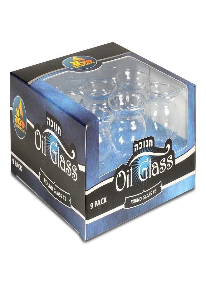 Ner Mitzvah Hanukkah Menorah Glass Oil Cups - Elegant Holders for Oil for Shabbos and Chanukah - Durable Quality, Long-Lasting - Size #3 (9-Pack) - Image 3