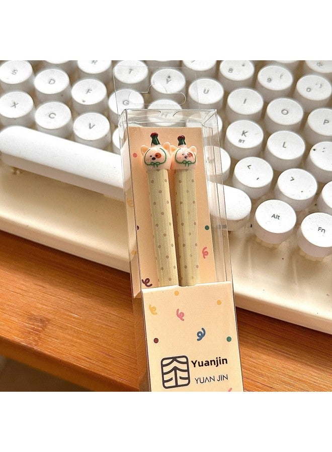 Price Control 14.9! Cartoon Animal Bamboo Chopsticks Gift Small Red Book Explosions Gift Wholesale-Color:③ Hooded Kitten-high Quality Gift Box Chopsticks-Specifications:23.5cm (adult Chopsticks)  - Image 1
