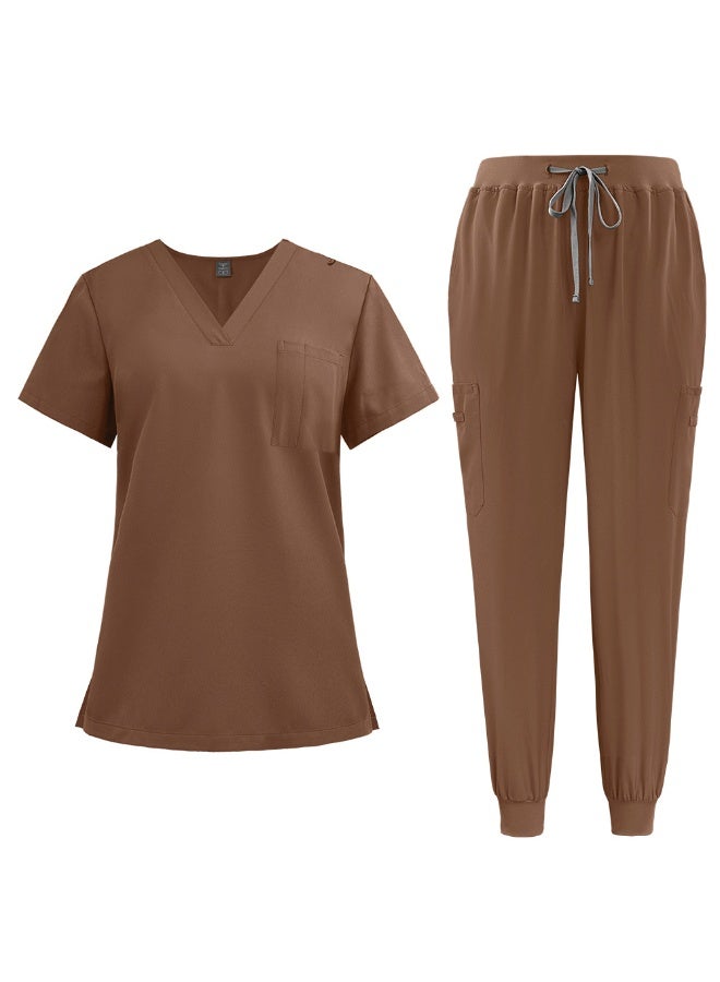 NIBEMINENT Elastic Soft Jogger Suits Hospital Nurse Uniforms Clinic Operating Room Workwear Medical Tops Pants Set Scrubs Medical Women - Image 1