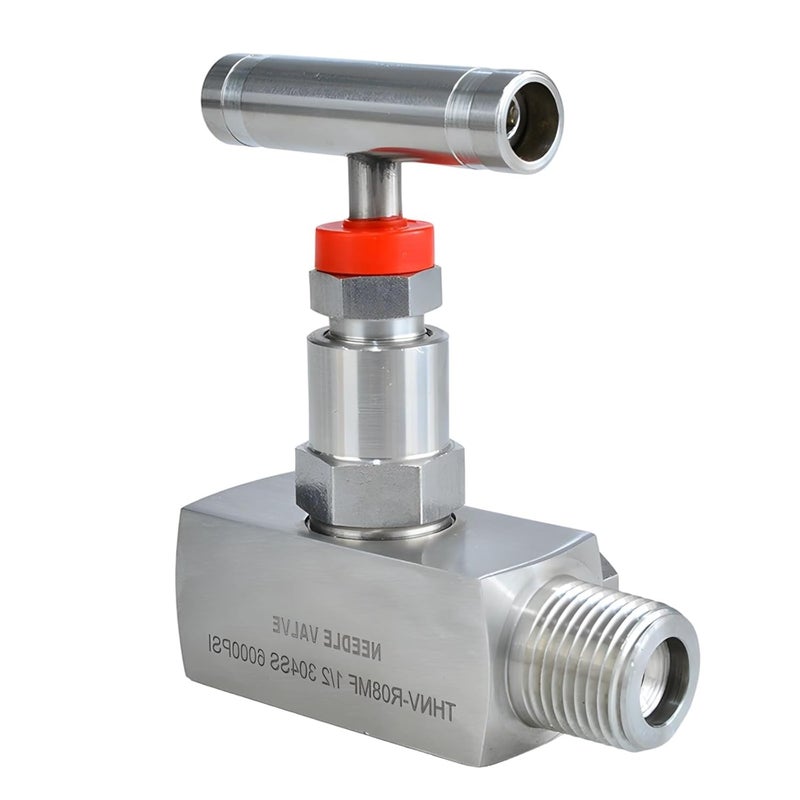 Stainless Steel Needle Valve 1/2 Npt 6000 Psi, Vent Included, Hydraulic Flow Control for Oil, Water, Gas, 304 Steel, -4 to 500 ℉ - Image 1