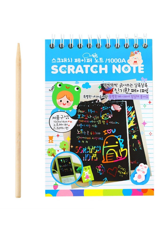 Scratch Art Books Set Creative Gift,Rainbow Magic Scratch Paper for Kids (4 books with Wooden Pen) - Image 5