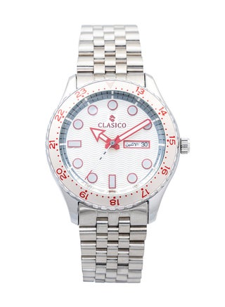 Clasico Soda-Collection GMT Quartz Watch – Silver White Edition