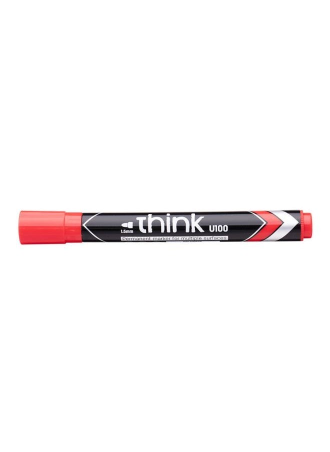 Deli 12-Pieces Think Permanent Marker Red  - Image 1