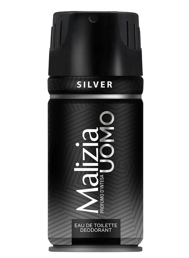 Malizia Uomo Deodorant Silver 150ml - Image 1