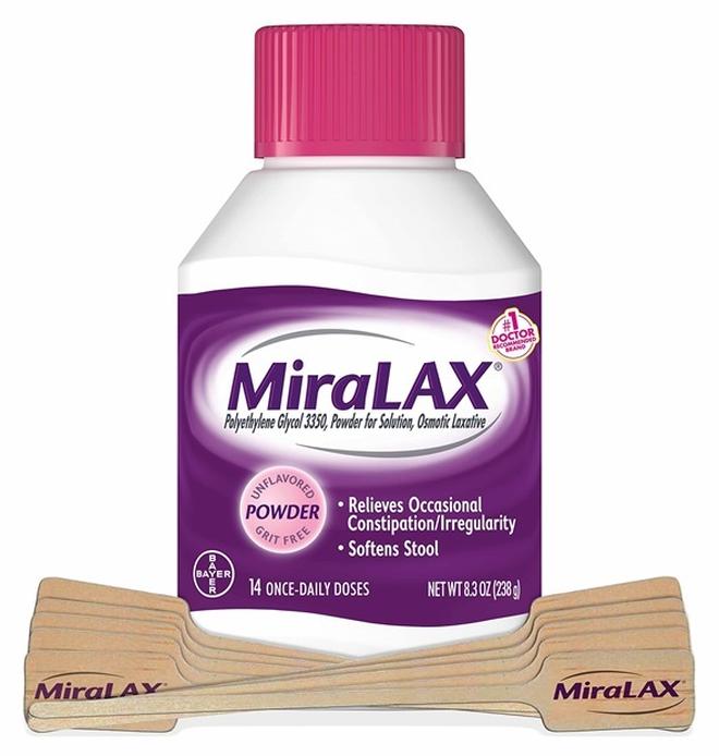 MiraLAX مسحوق ملين لطيف لتخفيف الإمساك مع محرك، ملين للبراز مع PEG 3350، بدون آثار جانبية قاسية، ملين أوسموتي، موصى به من قبل الأطباء رقم 1، 14 جرعة - Image 1