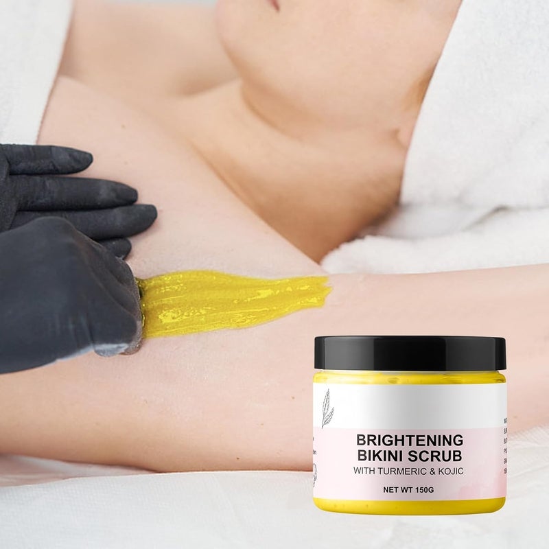 YAFUSIPE مقشر منطقة البيكيني مقشر الجسم بالكركم مقشر كوجيك مزيل البثور مقشر الجسم KP علاج الشعر الناشئ مقشرات الجسم للفخذين الداخليين خط البيكيني المنطقة الحميمة الإبط 5.29 أونصة - Image 3