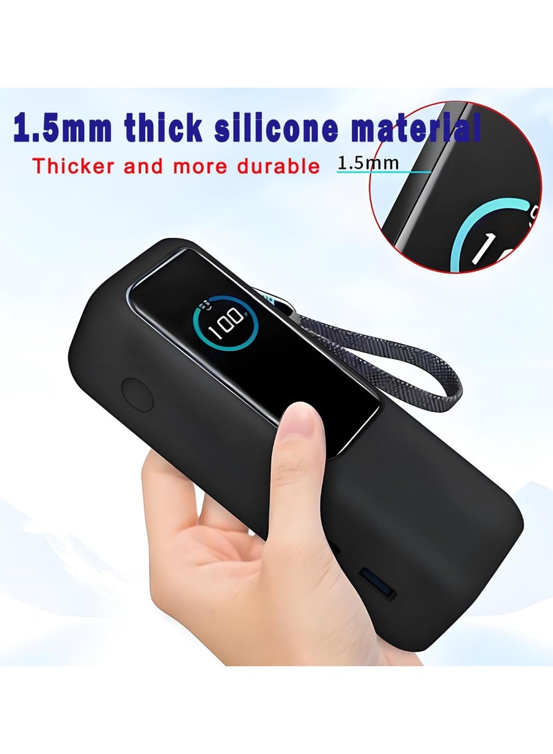 Peachjoy Thick 1.5mm Silicone Case for Anker Zolo Power Bank 25000mAh 165W – Protective Full-Wrap Cover with Precise Port Cutouts for Anker Laptop Portable Charger (Black) - Image 5