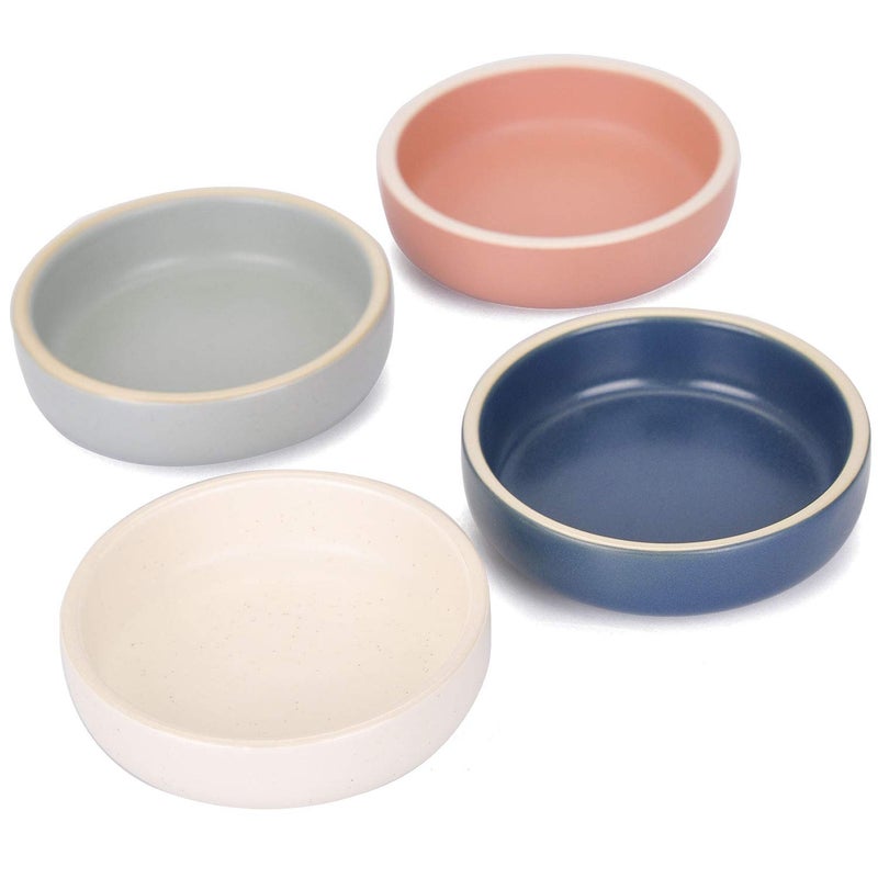 WHJY 35 inches Set of 4 Ceramic Sauce Dishes Side Dish Sushi Dipping Bowls Matte Glaze Porcelain Tableware Serving Dish Appetizer Plates Stackable Ramekins