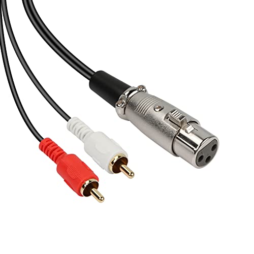 MEIRIYFA XLR to 2RCA Y Splitter Patch Cable - 1.5m (XLR Female to 2 RCA) - Image 1