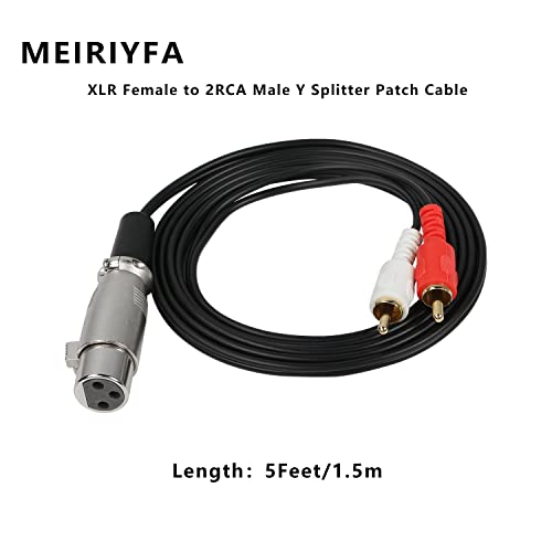 MEIRIYFA XLR to 2RCA Y Splitter Patch Cable - 1.5m (XLR Female to 2 RCA) - Image 2