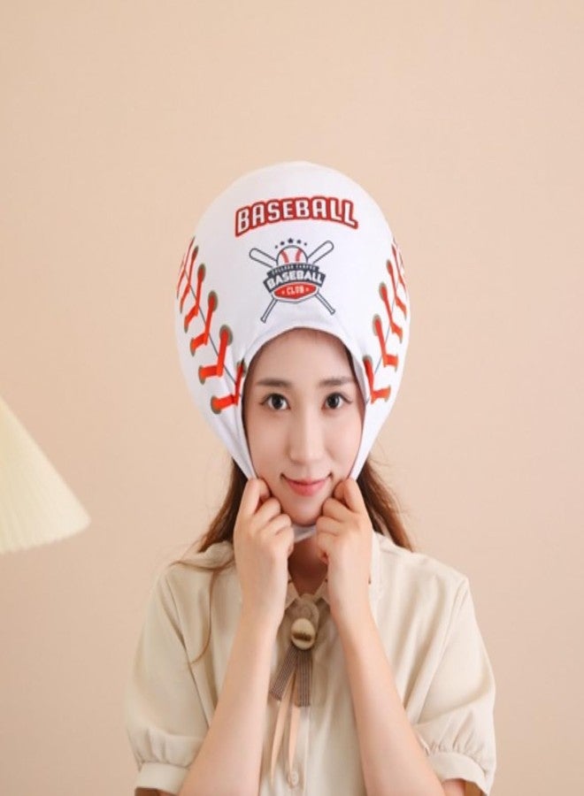 HIPIHOM Plush Sports Headgear Hat Halloween Hat Funny Novelty Toy Photo Props Warm Cosplay Costume Head Accessories for Party (Baseball) - Image 3