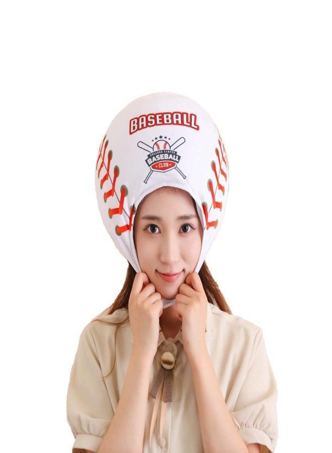 HIPIHOM Plush Sports Headgear Hat Halloween Hat Funny Novelty Toy Photo Props Warm Cosplay Costume Head Accessories for Party (Baseball) - Image 1
