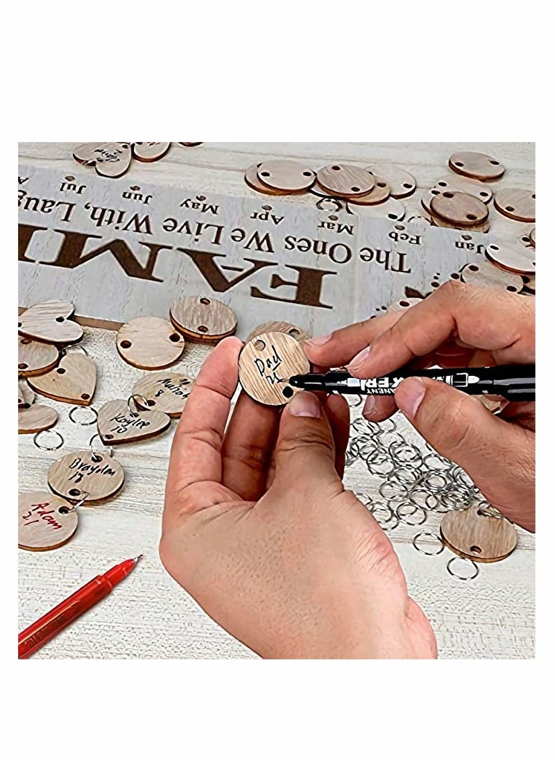 Generic - Personalized Wooden Family Birthday Calendar - Perfect Gift for Mom, Dad, and Grandma with 100 Tags for Easy Tracking - Ideal for Mother's and Father's Day Decorations - Image 1