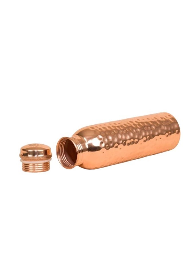 Ak Brass Products Hammered Copper Water Bottle Premium Hydration for 1000ml  - Image 2