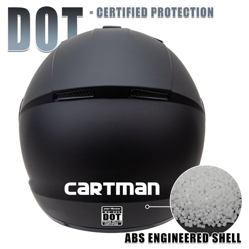 Cartman Full Face Motorcycle Helmet DOT Approved - Motorbike Racing Street Bike Helmets for Adults with Visor Large - Image 2