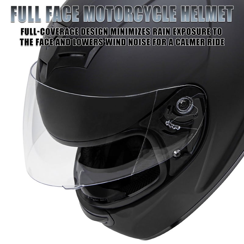 Cartman Full Face Motorcycle Helmet DOT Approved - Motorbike Racing Street Bike Helmets for Adults with Visor Large - Image 3
