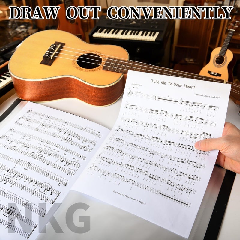 NKG Music Folder Sheet Music Folders Binder Music Choral Storage Holder Band Folder (Staff Notation, 1p) - Image 4