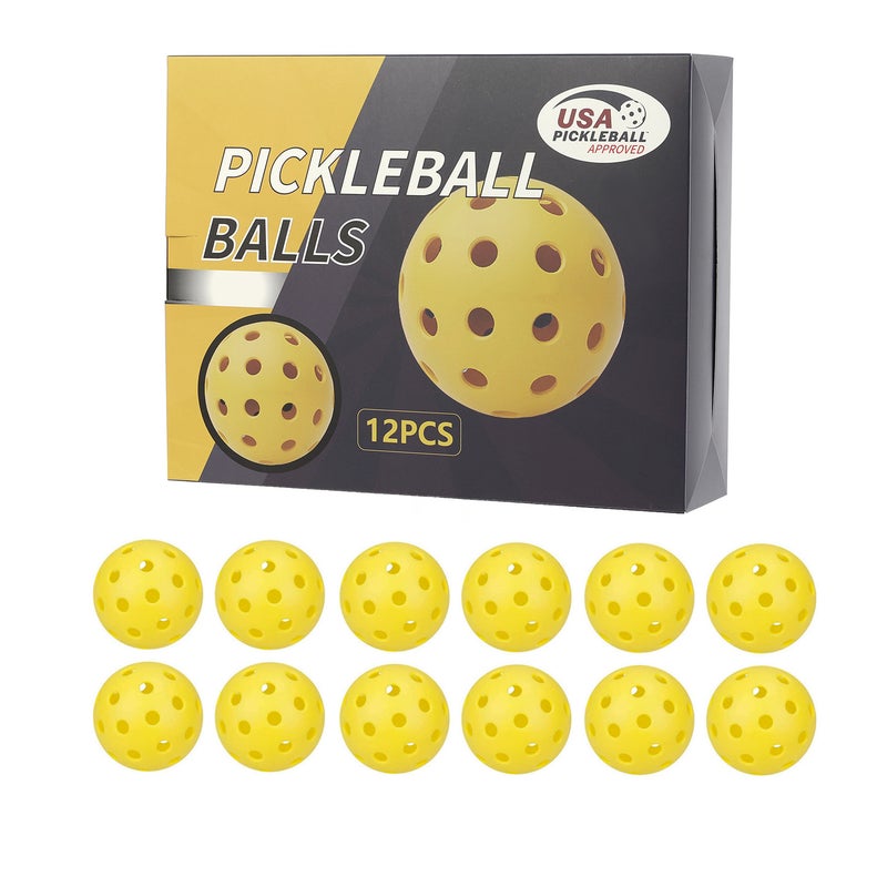 Generic Professional Glow Pickleball 40-Hole Gift Box Set 12 yellow 40 hole ball [color box packaging]]