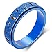 OreilleStar Anxiety Ring for Women Spinner Ring Fidget Ring Stainless Steel Fidget Toys Adults Moon Star Blue Size 8 - Image 3