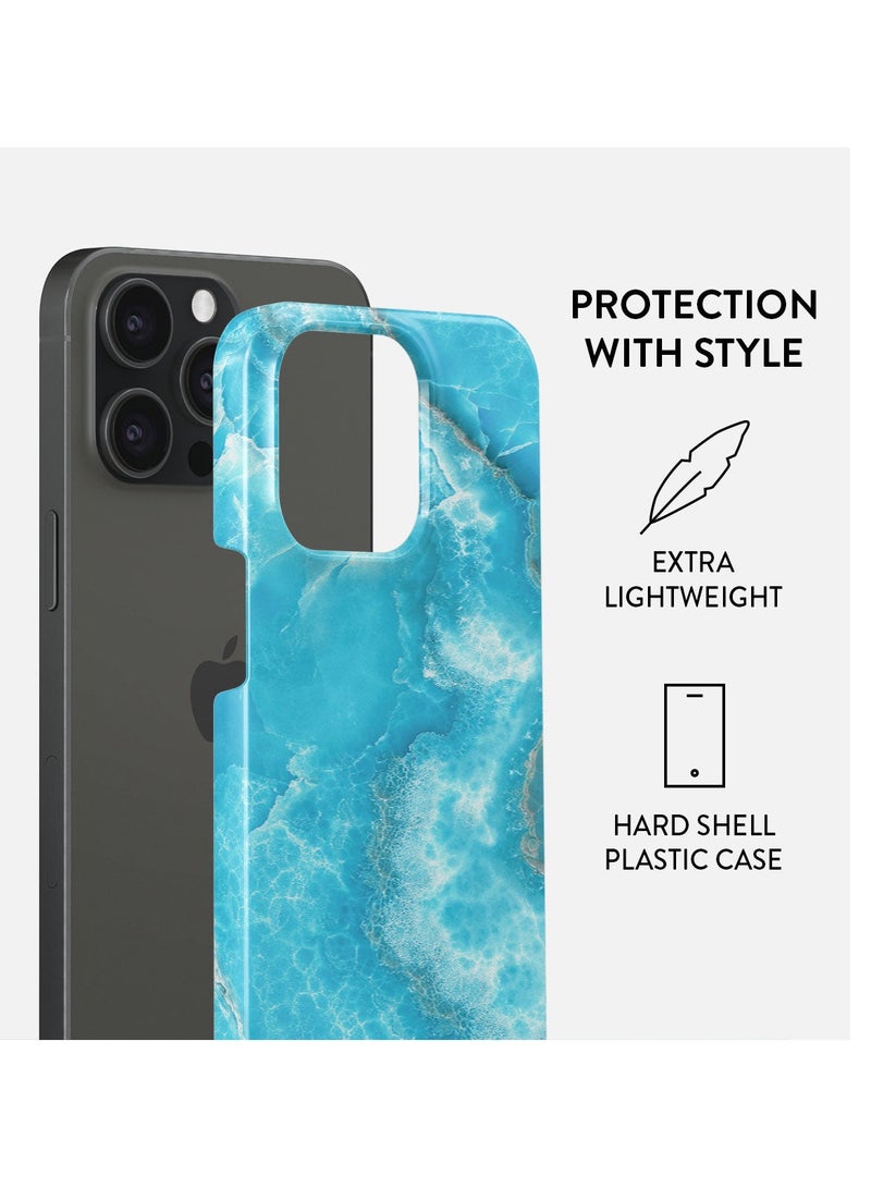 BURGA iPhone 15 Pro Case, 2 Piece Hard Shell + TPU Silicone Interior, Shock Absorption, All Port Accessible, Raised Bezel For Screen & Camera Protection, Never Fading HQ Print, Ocean Waves  - Image 2