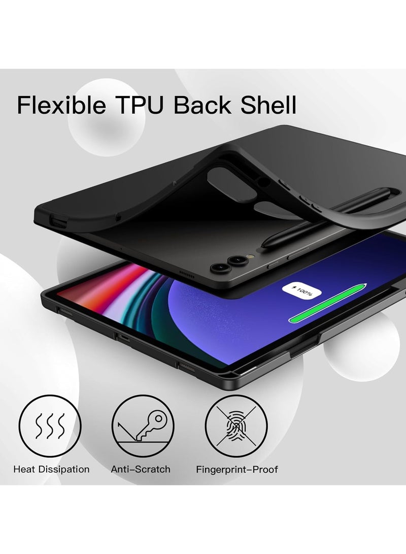 DUSALA Case for Samsung Galaxy Tab S10 Plus 12.4 Inch with S Pen Holder, Soft TPU Tri-Fold Stand Protective Tablet Cover, Support S Pen Charging, Auto Wake/Sleep - Image 4