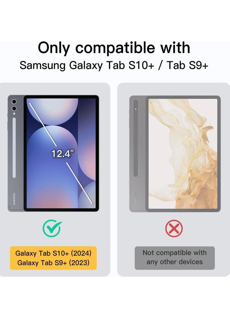 DUSALA Case for Samsung Galaxy Tab S10 Plus 12.4 Inch with S Pen Holder, Soft TPU Tri-Fold Stand Protective Tablet Cover, Support S Pen Charging, Auto Wake/Sleep - Image 2