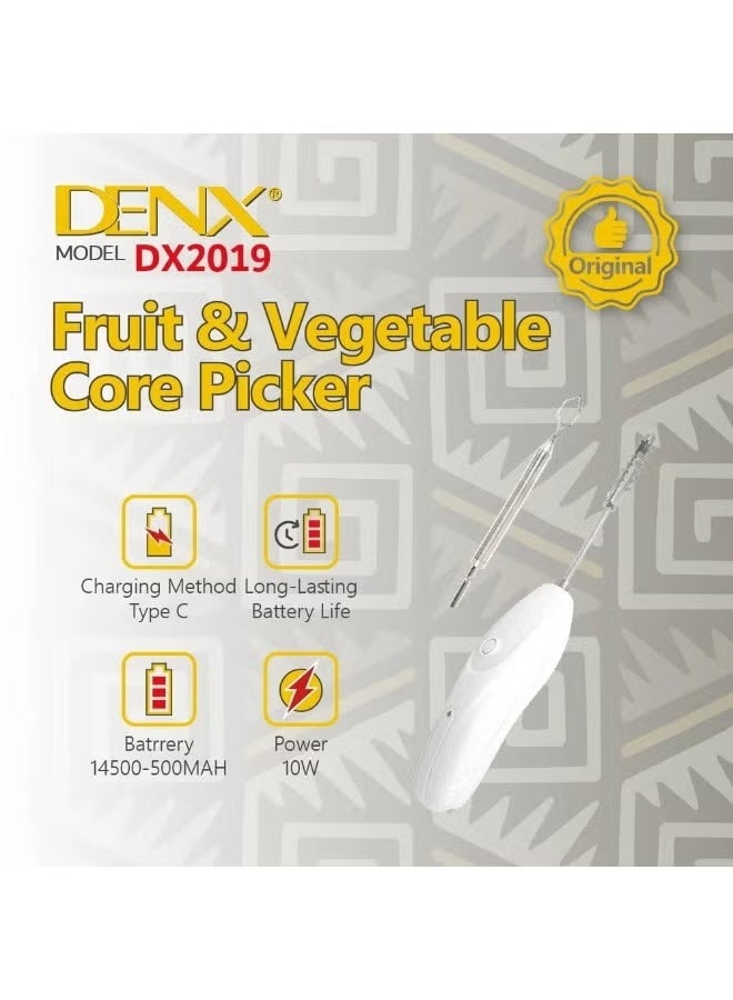 Denx M/DX2019 Rechargeable Electric Fruit & Vegetable Corer – Cordless Kitchen Tool for Apples, Pears & More | Quick, Easy, and Ergonomic - Image 2
