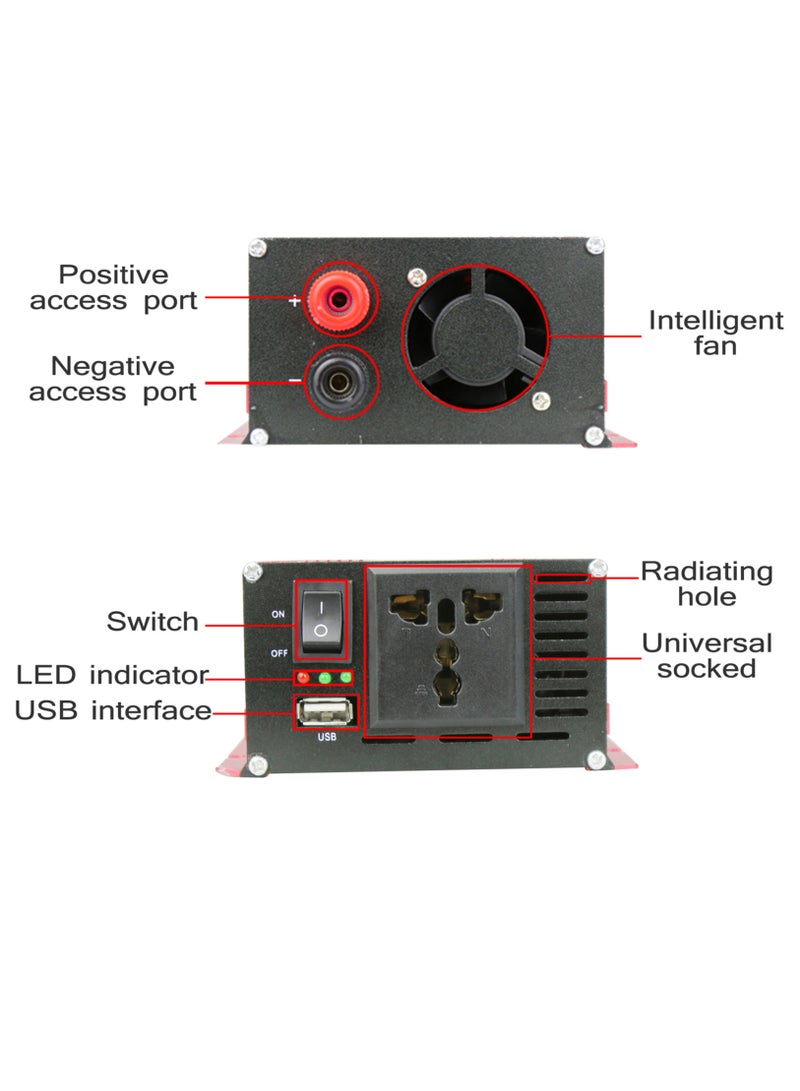 Generic Voltage Converter 1000W 2000W 12V 240V Inverter USB Power Inverter with 1 Socket and LCD Display  - Image 4