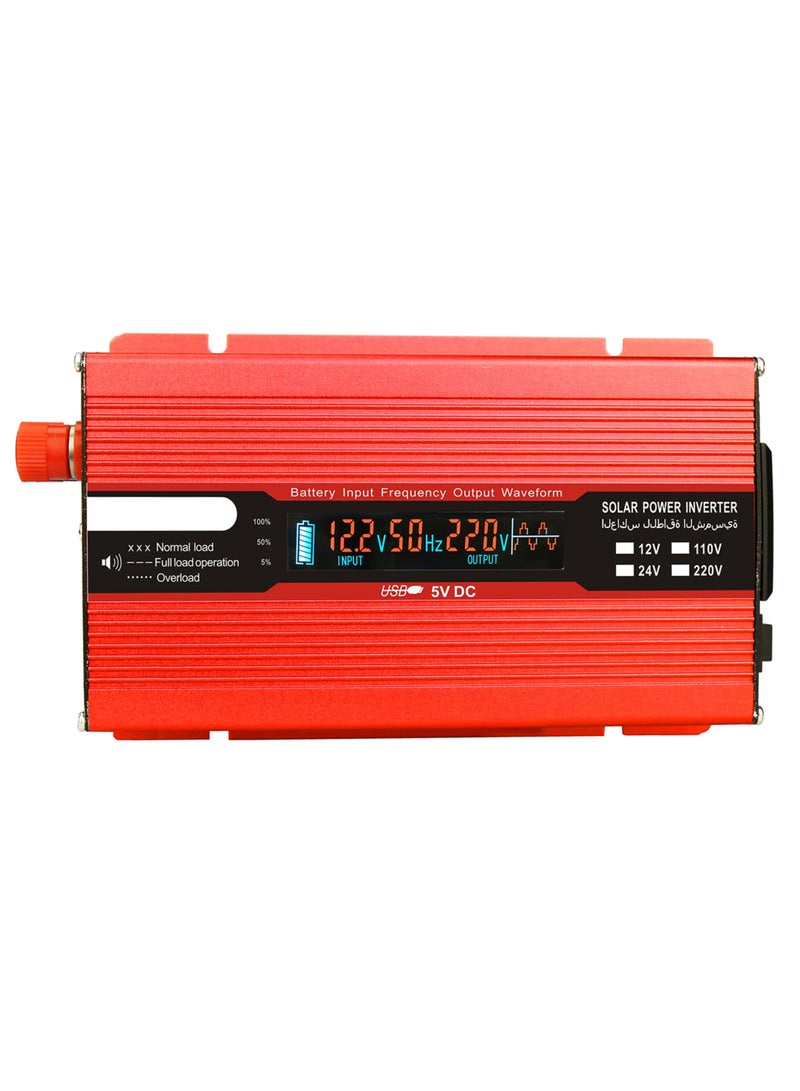 Generic Voltage Converter 1000W 2000W 12V 240V Inverter USB Power Inverter with 1 Socket and LCD Display  - Image 2