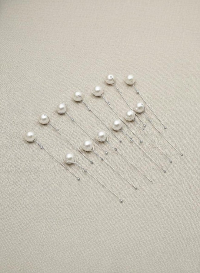 DHANABAPA Pearl Hair Pins Set for Women | Wedding & Party Hair Accessories | Decorative Faux Pearl U Pins for Bun, Juda & Elegant Hairstyles (18 Pcs - Silver) - Image 1