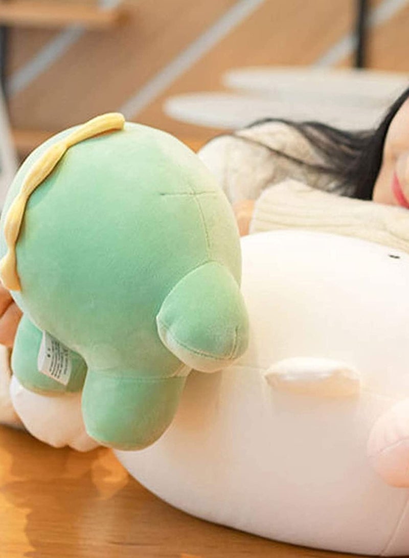 Dinosaur Plush Stuffed Animal Body Pillow Fat Cartoon Cylindrical Body Pillows for Kids, Super Soft Hugging Toy Gifts for Bedding, Kids Sleeping Nap Kawaii Pillow (9 inches) - Image 2