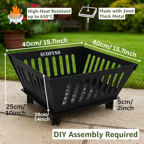 ecofynd Portable Charcoal Fire Pit for Garden, Modern Bonfire Pit Foldable & Compact Fire Bowl Brazier for BBQ, Picnic, Camping, Traveling, Outdoor Cooking, Heavy Duty Angithi for Winter (BBQ003) - Image 2