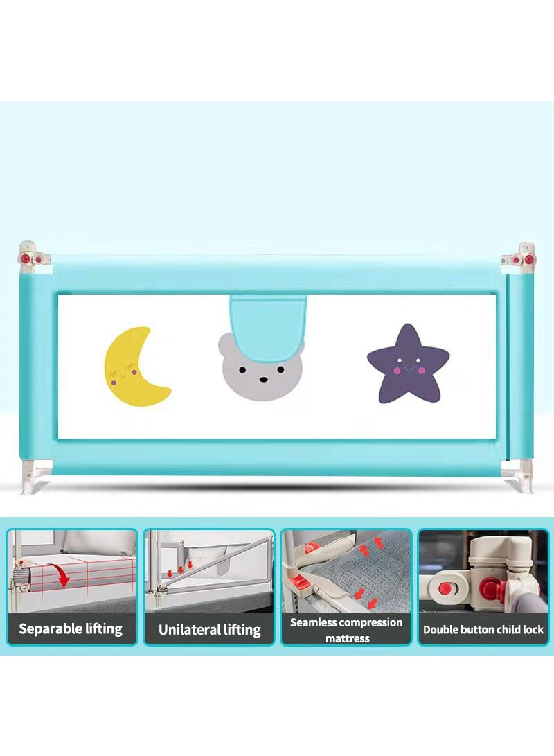 ما بيبي درابزين سرير أمان قابل للفصل للرضع، سياج أمان مع زر مزدوق لقفل الأطفال الصغار - Image 4