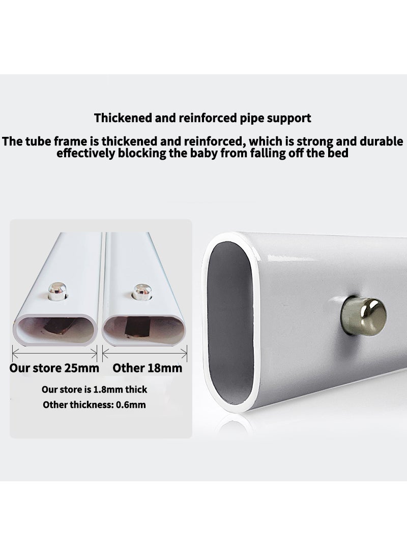 ما بيبي درابزين سرير أمان قابل للفصل للرضع، سياج أمان مع زر مزدوق لقفل الأطفال الصغار - Image 3