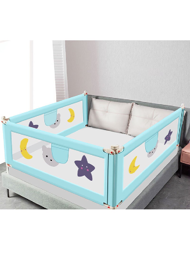 ما بيبي درابزين سرير أمان قابل للفصل للرضع، سياج أمان مع زر مزدوق لقفل الأطفال الصغار - Image 2