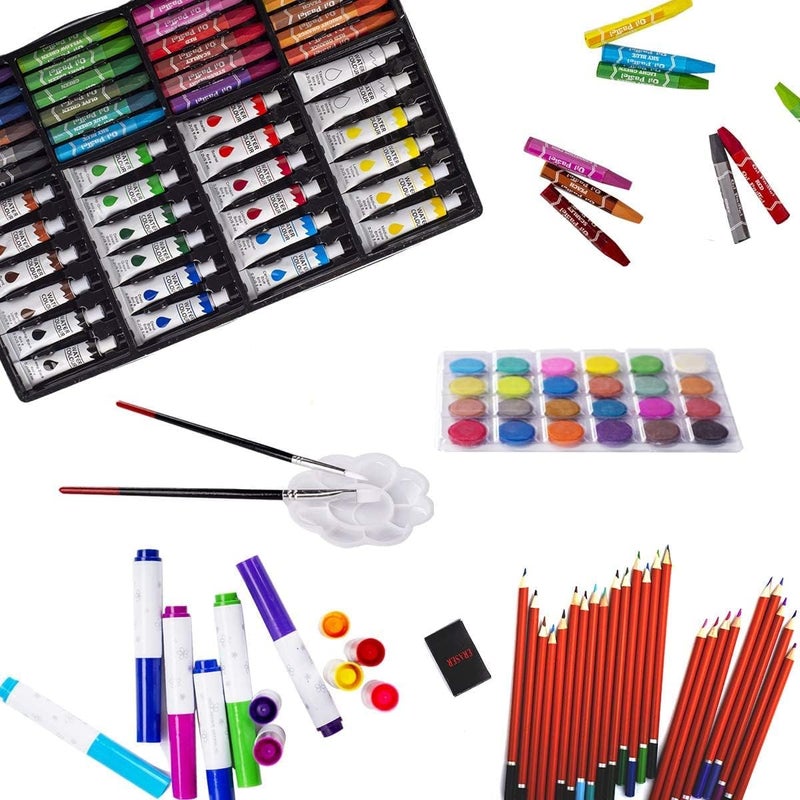 Karp 145 Pcs Dino Saur Design Children Deluxe Art Drawing Set for Kids Case Studio Art and Craft Supplies Drawing and Painting Set Great Gift (Blue) - Image 5