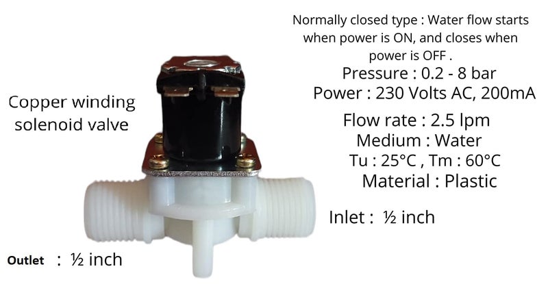GIZMO PRO GIZMO PRO 12 Inch InletOutlet Diaphragm Solenoid Valve For Water Purifiers Agricultulture Irrigation Hydroponics Aquaponics Aquarium 230V Ac - Image 2