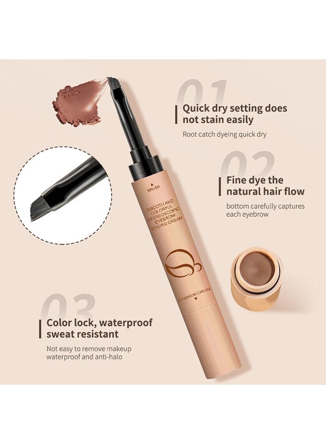 OCHEAL Stereoscopic Eyebrow Dyeing Cream，Eyebrow Pencil Waterproof, Long Lasting Eye Brow Definer Pen, Multi-purpose Eye Liner Pen, Natural Matte Eyebrow Makeup -#01 HONEY TEA COLOR - Image 4