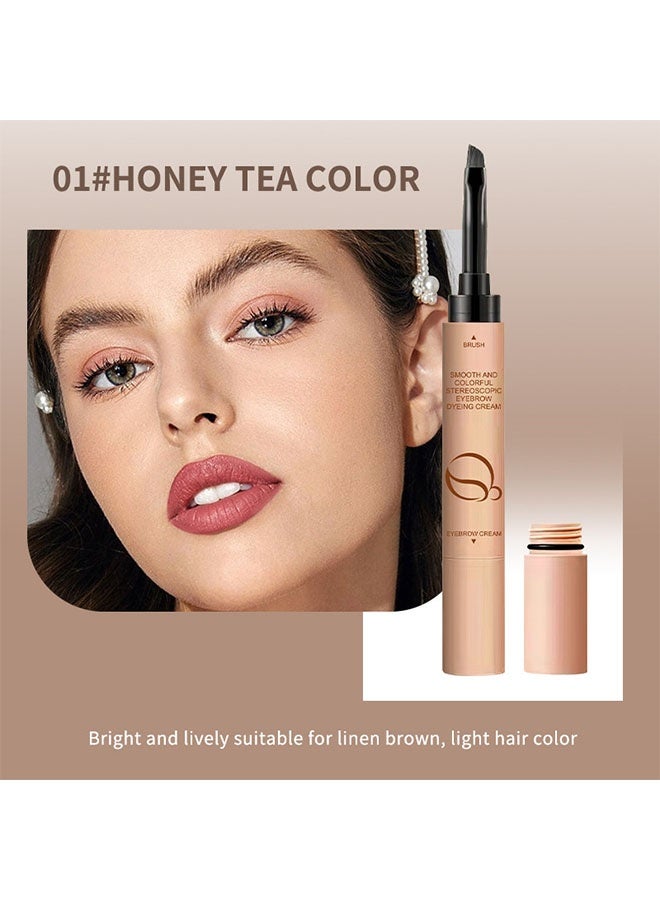 OCHEAL Stereoscopic Eyebrow Dyeing Cream，Eyebrow Pencil Waterproof, Long Lasting Eye Brow Definer Pen, Multi-purpose Eye Liner Pen, Natural Matte Eyebrow Makeup -#01 HONEY TEA COLOR - Image 2
