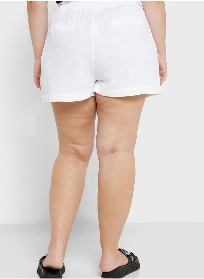 Topshop Curve - High Waist Mini Shorts - Image 1
